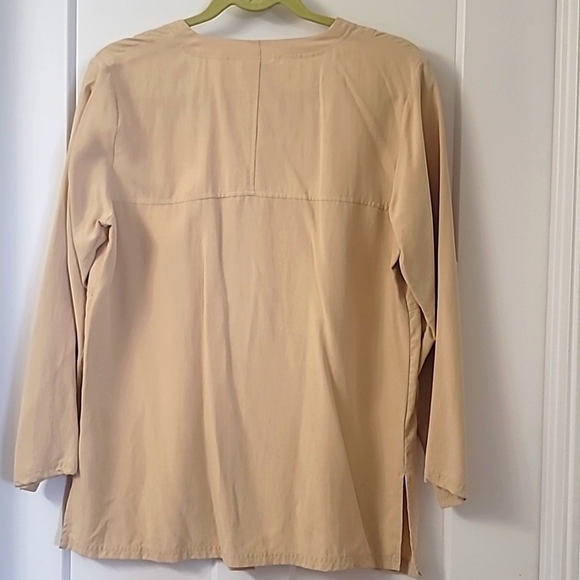Vintage CLIO Creamy Yellow 100% Silk Blouse, Size Small. - Picture 4 of 5